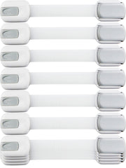 Wappa child safety strap locks 10-pack securing cabinets for toddler-proofed kitchens.