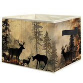 WARDOS Vintage Camping Forest Deer bin front view for toy and clothing storage
