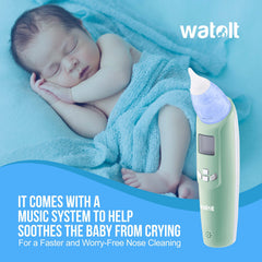 Watolt nasal aspirator with saline spray prep to soften stubborn boogies.