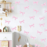 WAUAO pink bow wall decal enhances nursery charm and quick room refresh.