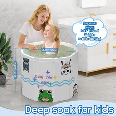WAVYEASE deep-soak bath for toddlers emphasizes comfortable, full-body immersion during bath time.