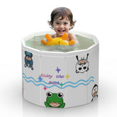 WAVYEASE new-design portable bath tub setup highlights a one-second assembly for quick baths.