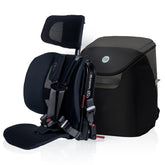 WAYB Pico travel seat folded compactly for overhead-bin storage and easy transport