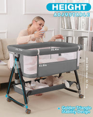 Wayfong baby bassinet bedside sleeper with breathable mesh sides for visibility and airflow