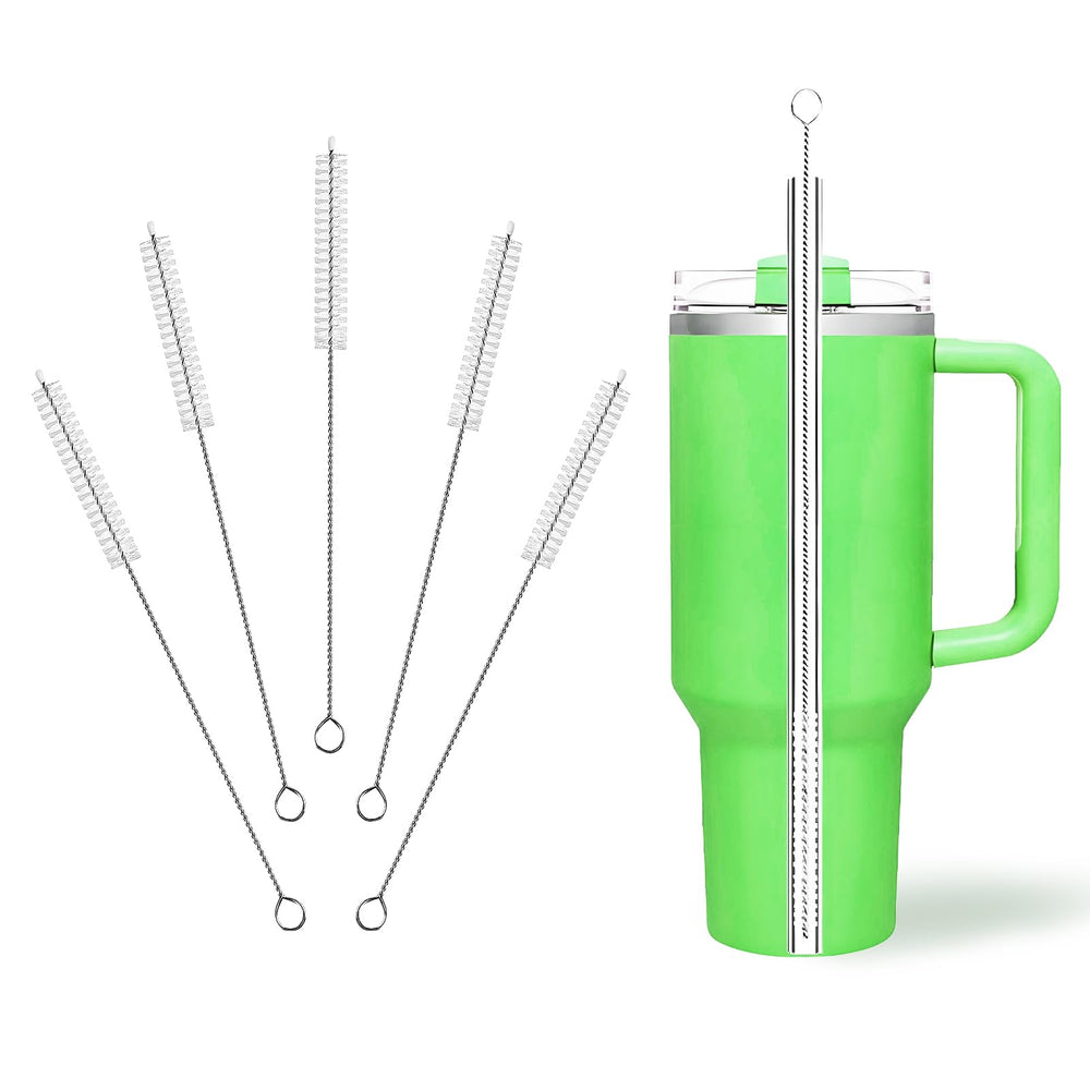 WDPOER long-wire-handle straw cleaner reaches tall tumblers for thorough cleaning.