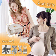 WECOOL elephant puppet in the gift basket highlighting teething-friendly play