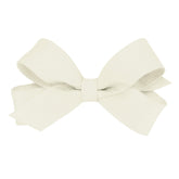 Wee Ones antique white grosgrain bow clip with timeless style and secure hold.