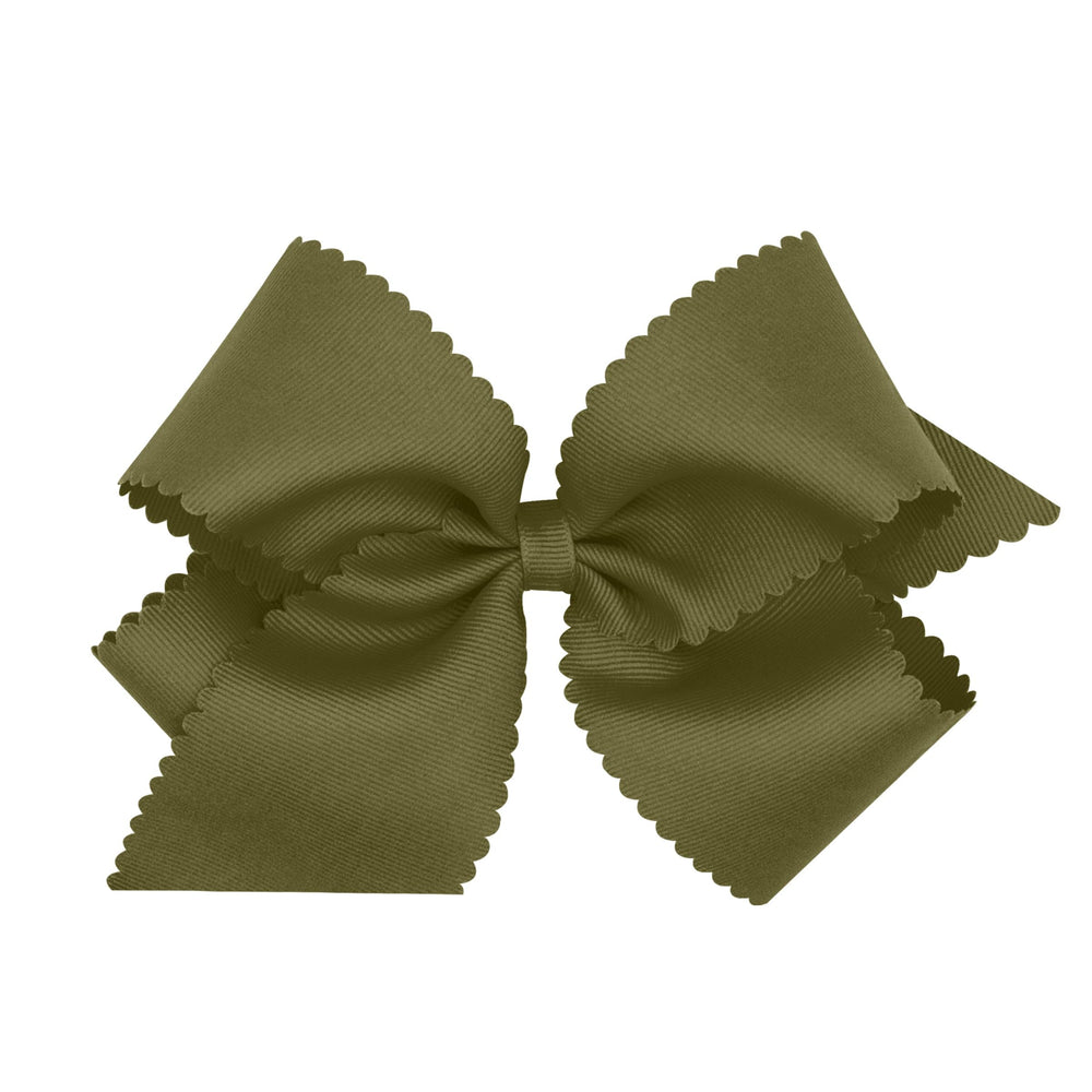 Wee Ones bow clip sage front view for easy outfit coordination