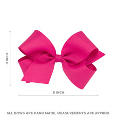 Wee Ones burgundy bow side view on hair clip easy daily wear.