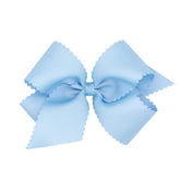 Wee Ones classic grosgrain bow on WeeStay clip with scalloped edges for secure everyday wear