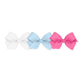 Wee Ones classic grosgrain bows mini set in assorted colors for versatile daily wear.