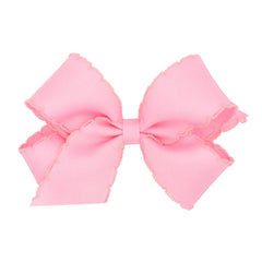 Wee Ones moonstitch edge bow on WeeStay clip adds secure style for everyday outfits.