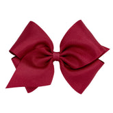 Wee Ones Cranberry Plain Wrap Bow on WeeStay clip secures hairstyles all day