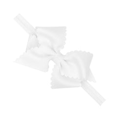 Wee Ones extra-small grosgrain bow on elastic band in white for picture-perfect infant style