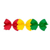 Wee Ones 3pc solid Grosgrain red bow on WeeStay clip for secure all-day wear.