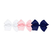 Wee Ones girls bow white clip keeps hair secure for all-day wear