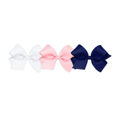 Wee Ones girls bow white clip keeps hair secure for all-day wear