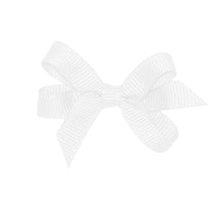 Wee Ones girls bows with plain-wrap white clip for secure all-day wear.