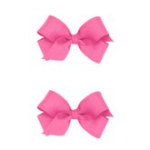 Wee Ones mini hot pink grosgrain bow with Wee Stay No Slip Clip—secure hold.