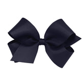 Wee Ones navy grosgrain bow on classic wrap for everyday style