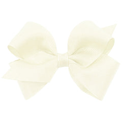 Wee Ones antique white grosgrain bow with secure no-slip clip for all-day wear.