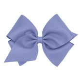 Wee Ones plain wrap grosgrain bow blue bird on clip keeps hair neat and stylish.
