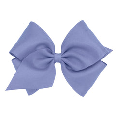 Wee Ones plain wrap grosgrain bow blue bird on clip keeps hair neat and stylish.