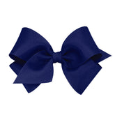 Wee Ones plain wrap bow in light navy front view with timeless style.