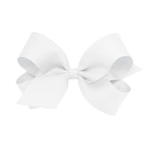 Wee Ones plain wrap classic grosgrain bow on a white clip for secure all-day wear.