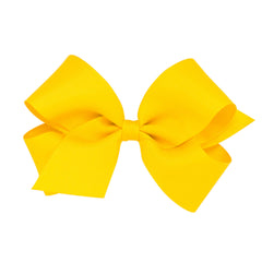 Wee Ones plain wrap grosgrain bow yellow stays neat for everyday wear