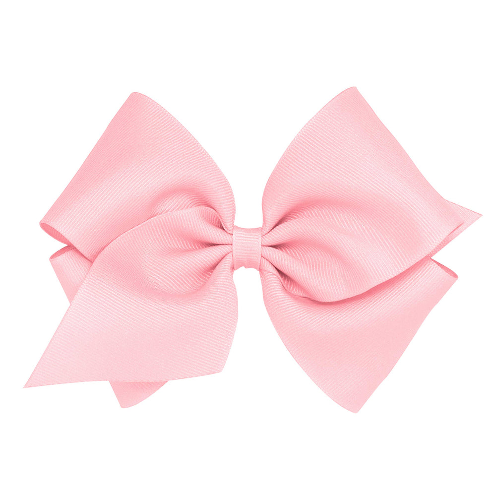 Wee Ones plain wrap grosgrain light pink bow for everyday outfits