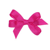 Wee Ones Shocking Pink plain wrap grosgrain bow with WeeStay clip for secure wear.