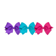 Wee Ones small bow delphinium on clip for secure daily wear