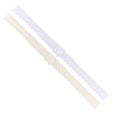 Wee Ones two-stretch satin add-a-bow headband in white, soft comfort for everyday wear.