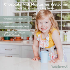 WeeSprout bamboo toddler cups closeup natural finish smooth surface and stain resistance