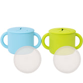 WeeSprout Snack Containers set of 2 with handles, ready for grab-and-go snacking.
