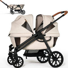 Weego wagon-stroller all-terrain khaki for smooth rides on grass and pavement