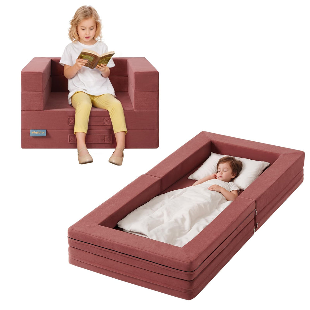 WeeGuruu travel toddler bed packaged compactly for easy transport