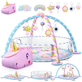 WeeHomm baby play mat with unicorn head for safe tummy time and curiosity