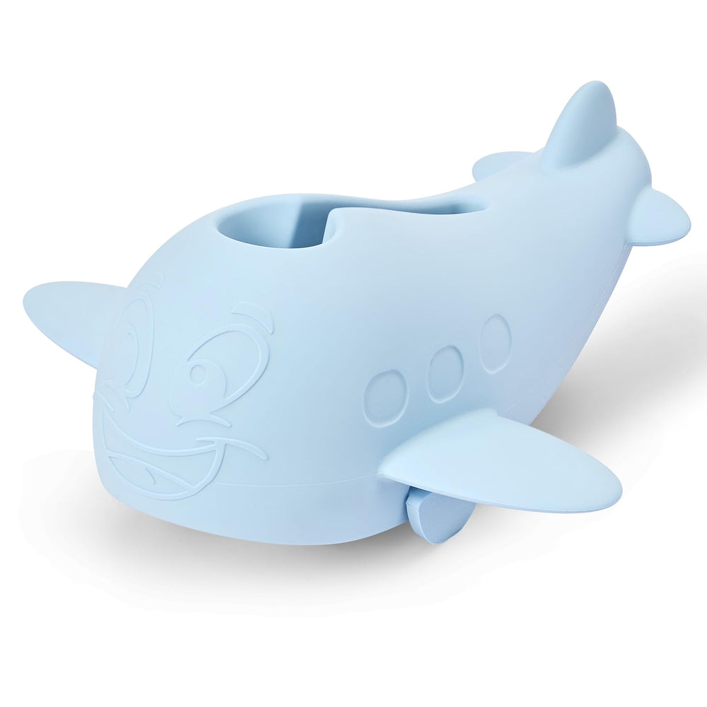 Weeme bath spout cover whale design close-up shows soft silicone cushioning for safe baths