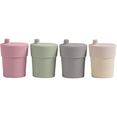 WeeSprout grow-with-me cups lids 10oz set four front view for transition from sippy to big kid
