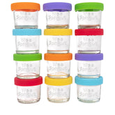 WeeSprout 4oz glass jar with lid for organized baby meals.