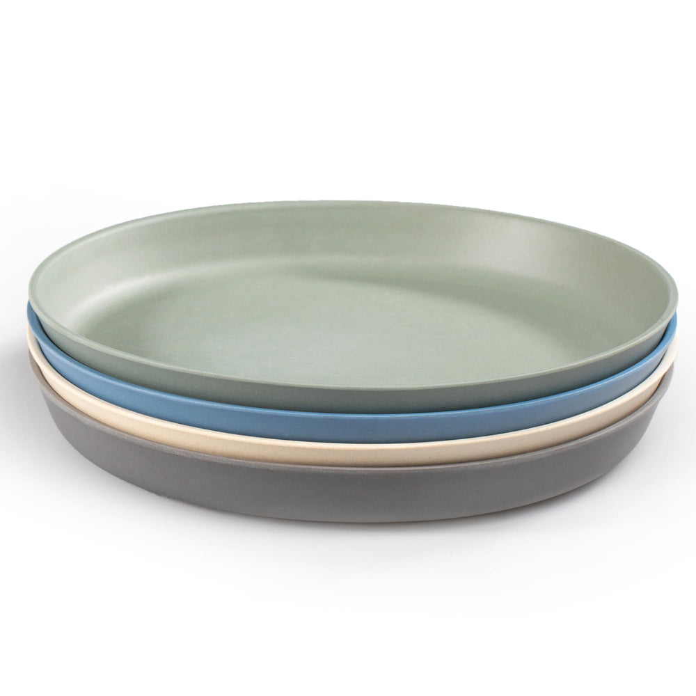 WeeSprout bamboo blue plate shows kid-friendly portions for easy self-feeding.