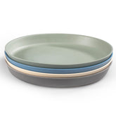WeeSprout bamboo blue plate shows kid-friendly portions for easy self-feeding.