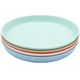 WeeSprout Bamboo Plates set of four on table designed for kid-friendly dining