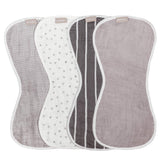 WeeSprout burp cloths show four-layer absorbency to help keep you dry during feedings