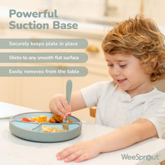 WeeSprout dishwasher-safe plate cleanup enables quick washing after meals