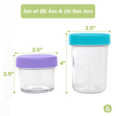 WeeSprout freezer-safe glass jars preserve freshness for pre-made meals.