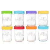 WeeSprout glass baby food containers with lids for durable, reusable puree storage.