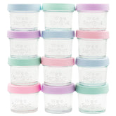 WeeSprout glass jar with green lid perfect for portioned baby meals and leak-free storage